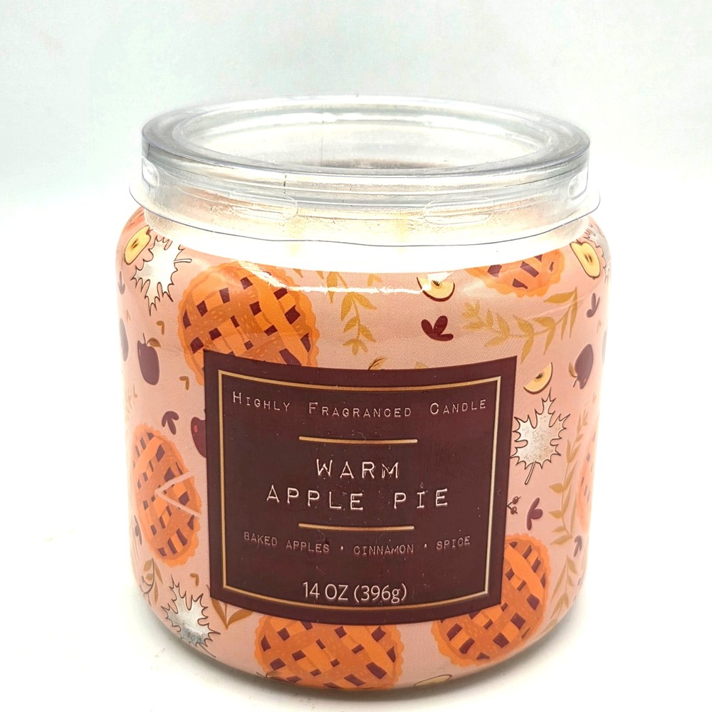 Mainstays Candle Warm Apple Pie 2 Wick Candle 14 oz
